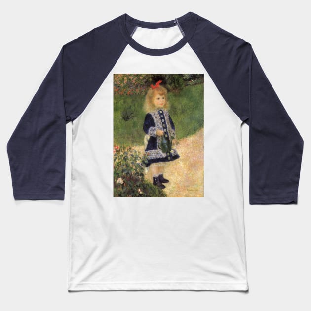 A Girl with Watering Can by Pierre Renoir Baseball T-Shirt by MasterpieceCafe